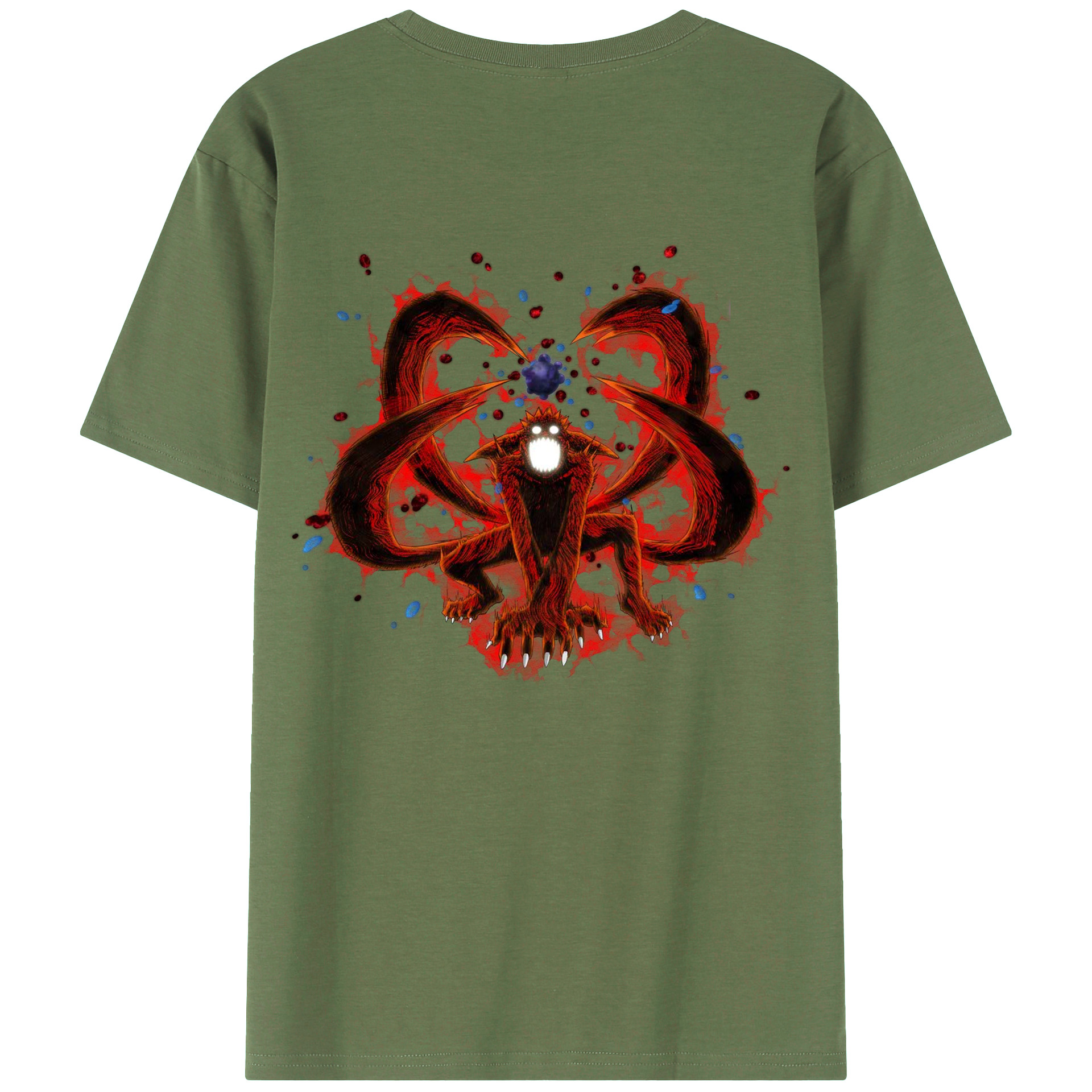 （画像用） NARUTO -ナルト- うずまき ナルト Uzumaki Naruto 綿100％ メンズ半袖Tシャツ（バックプリント） 通気性